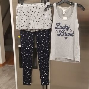 💕LUCKY BRAND💕 3 Piece Pajama Set ~ Stars M NWT